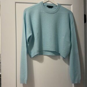 Alice + Olivia Soft Blue cropped cashmere sweater